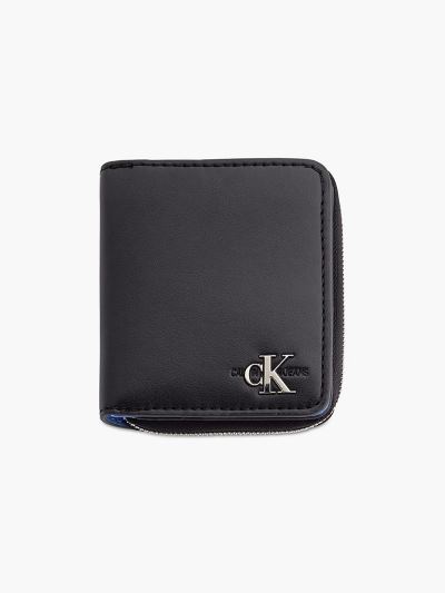 Calvin Klein Táskák & Kiegészítők HU519444 | Calvin Klein Logo Zip-Around Flap Női Pénztárca Fekete